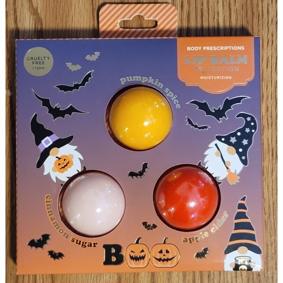 Body Prescriptions~3 Halloween Lip Balm Pumpkin Spice Apple Cider Cinnamon Sugar - Picture 1 of 5